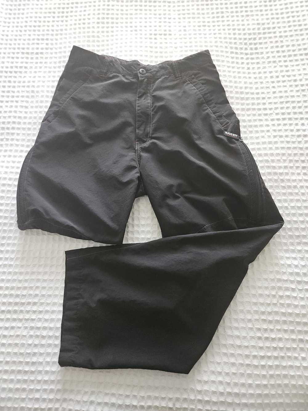 Bugle Boy Jean Company Vintage Cargo Pants 32 x 30 Black Zipper Pockets